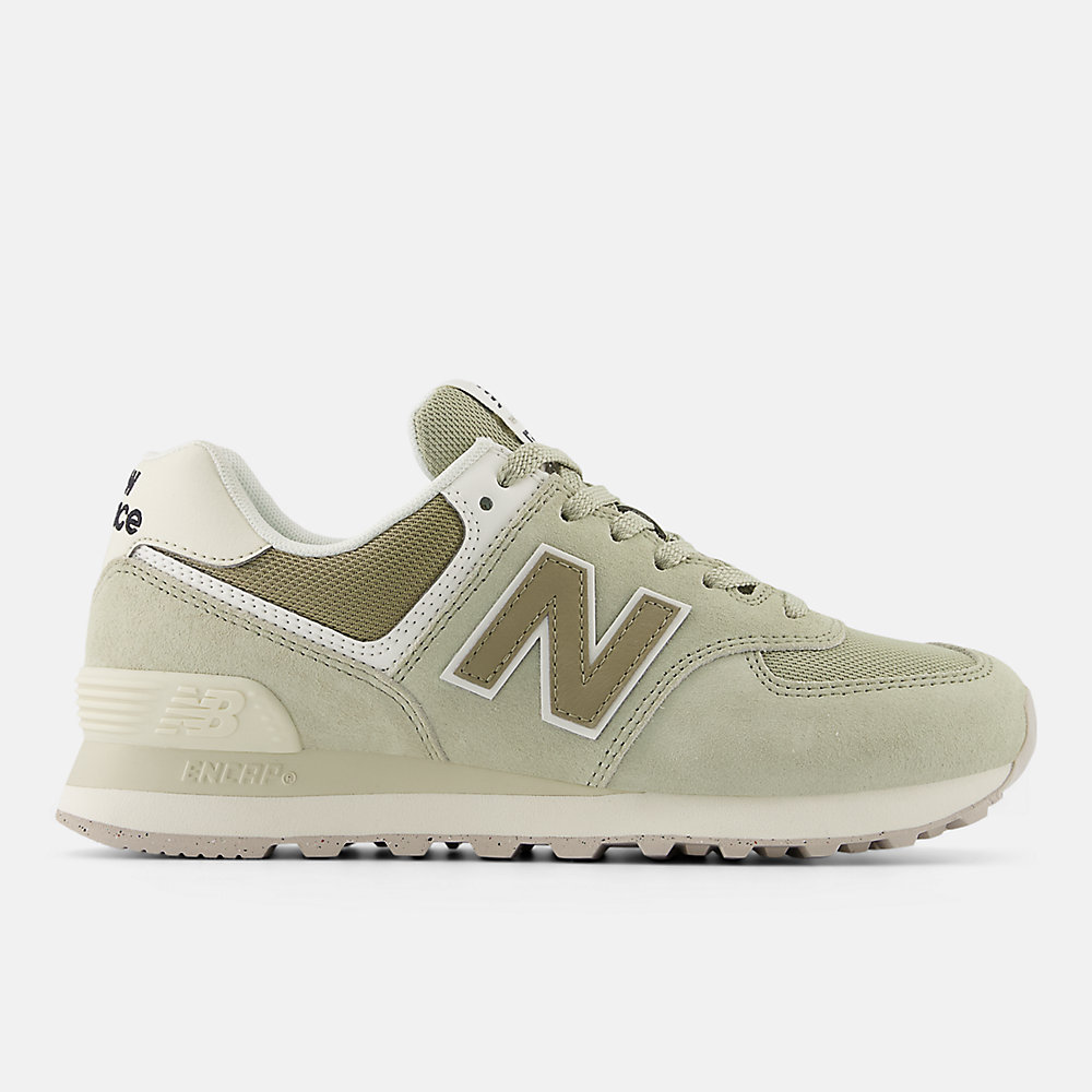 New Balance 574 Shoes Olivine with Dark Stoneware and Turtledove